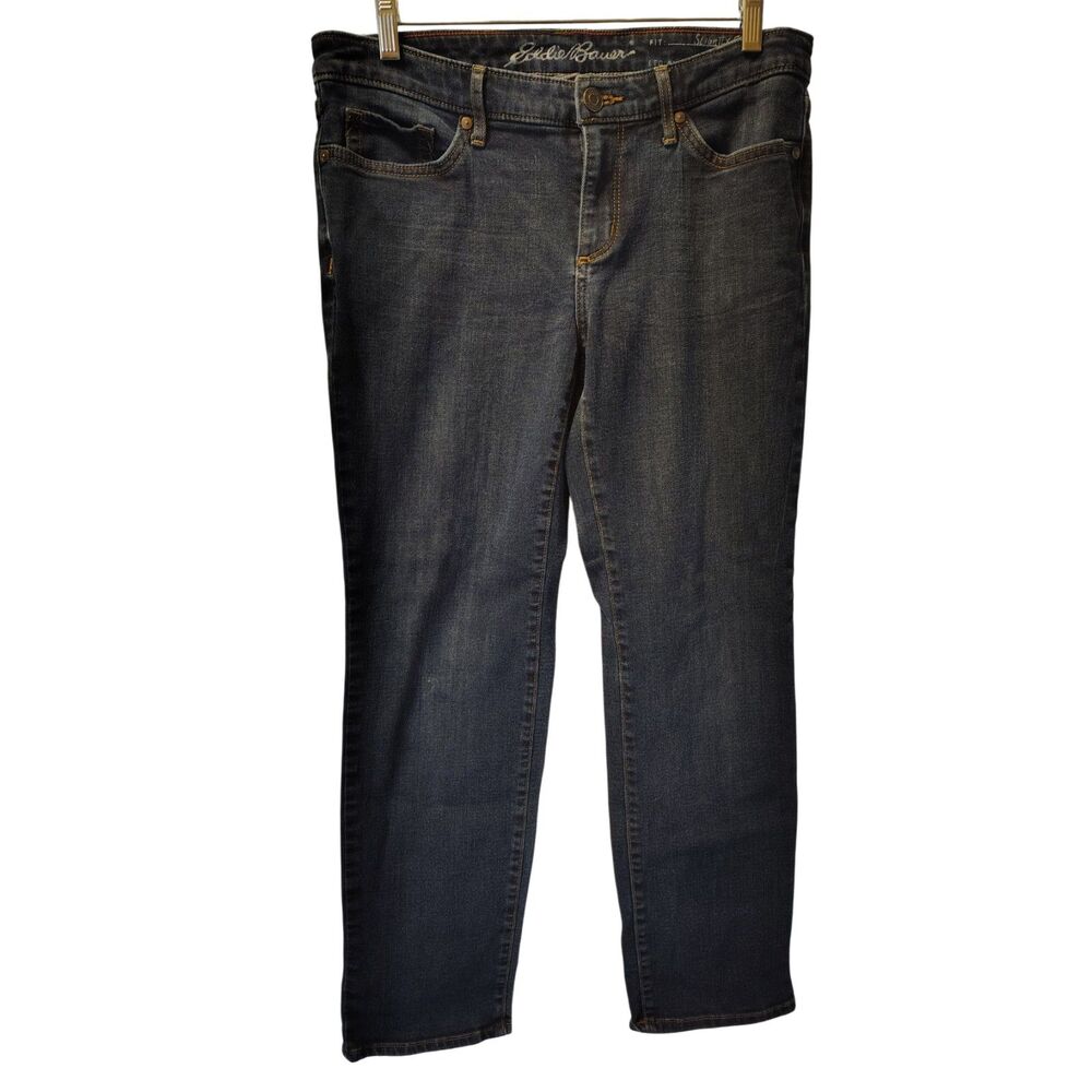 Eddie Bauer Slightly Curvy Straight leg P8 Specially Dyed Jeans‎